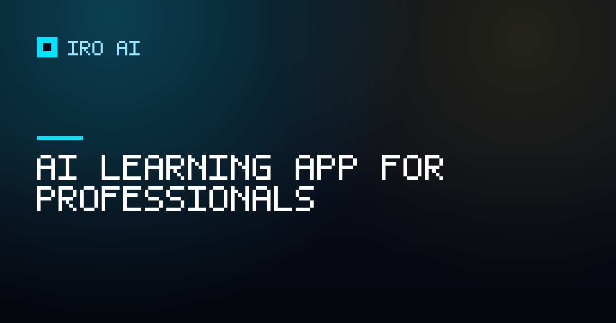 The best AI learning app for working professionals