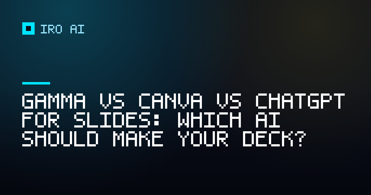 Gamma vs Canva vs ChatGPT for slides: which AI should make your deck?