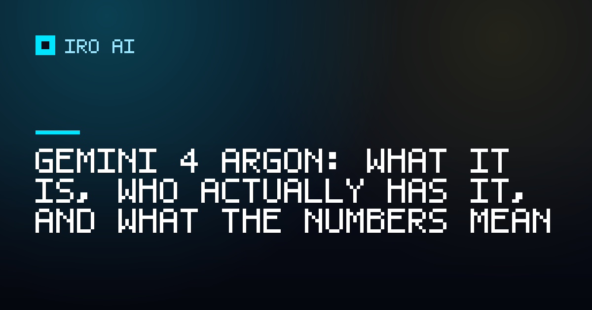 Gemini 4 Argon: what it is, who actually has it, and what the numbers mean
