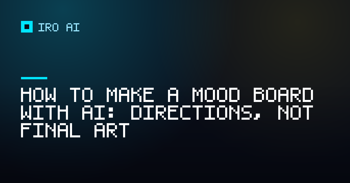 How to make a mood board with AI: directions, not final art
