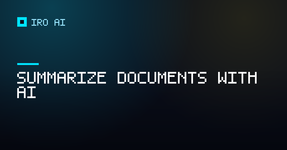 How to use AI to summarize a document or PDF