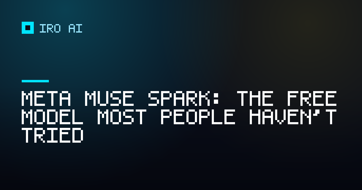 Meta Muse Spark: the free model most people haven't tried