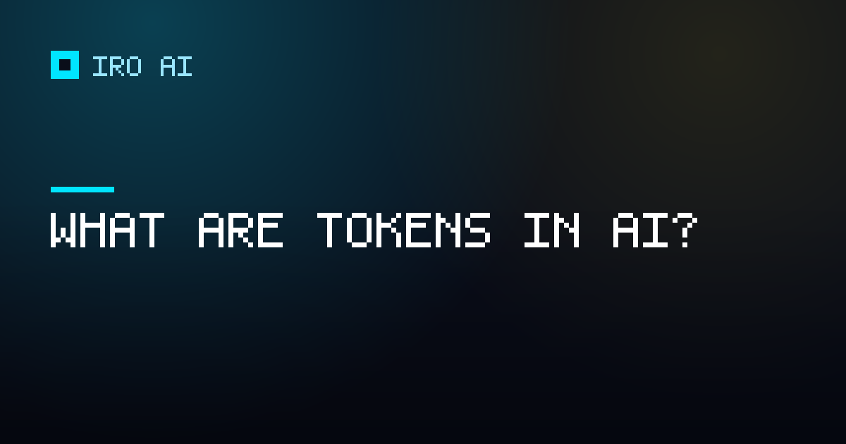 What are tokens in AI?