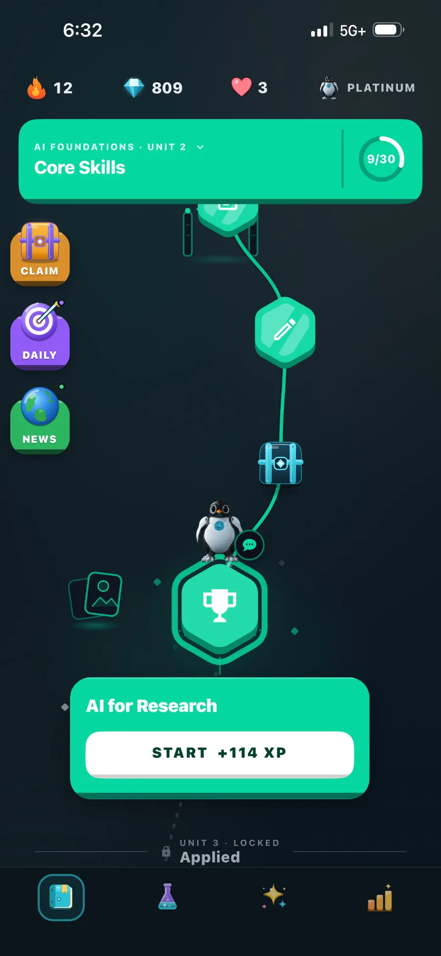 Iro app — daily lesson path with chests and quests