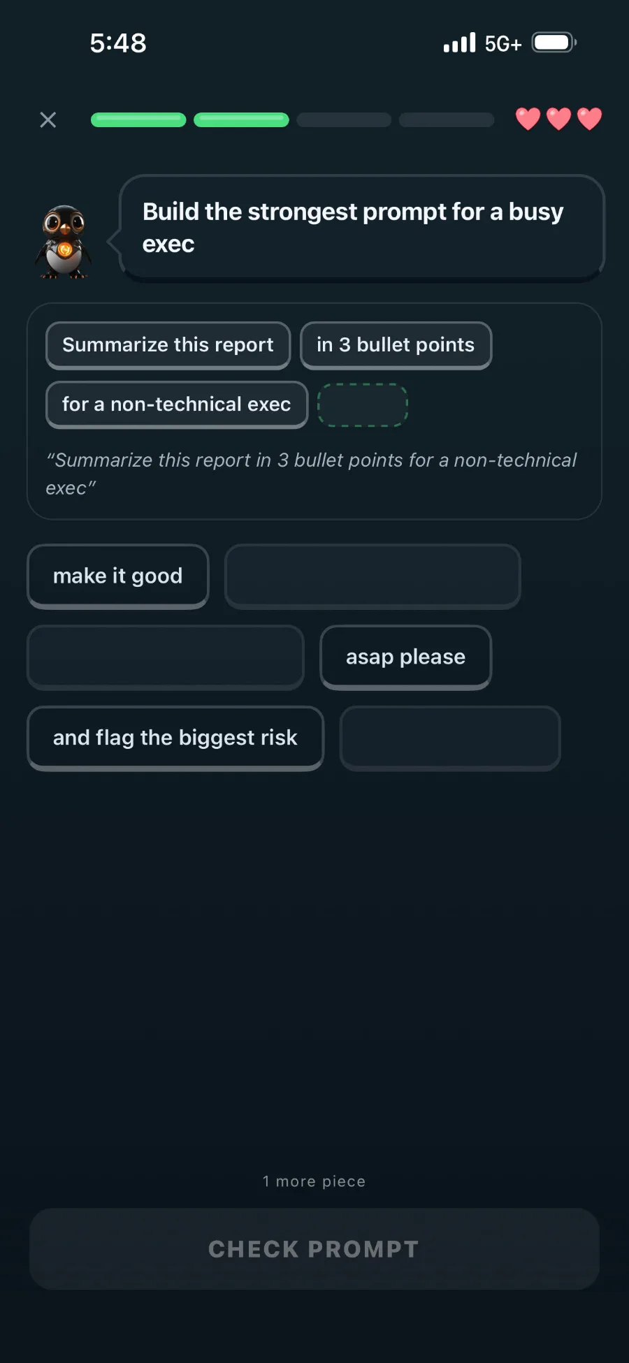 Iro app — hands-on prompt builder exercise
